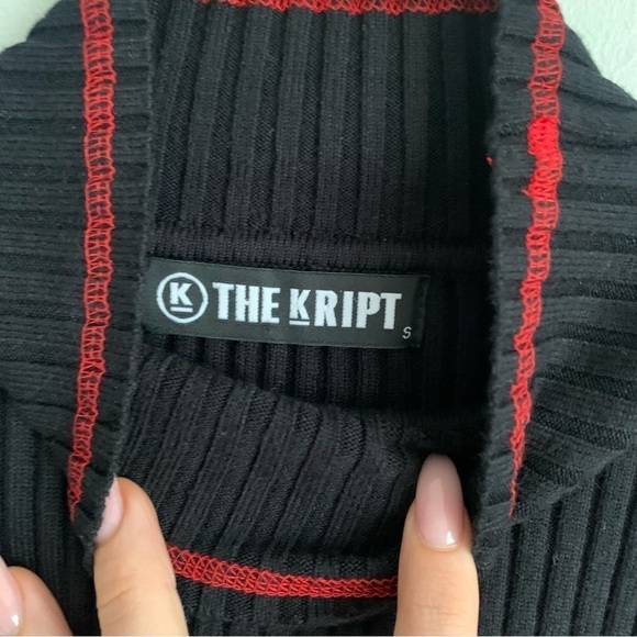 THE KRIPT set Kalki Leather Pants and Kamina sweater black red matrix - Picture 15 of 16